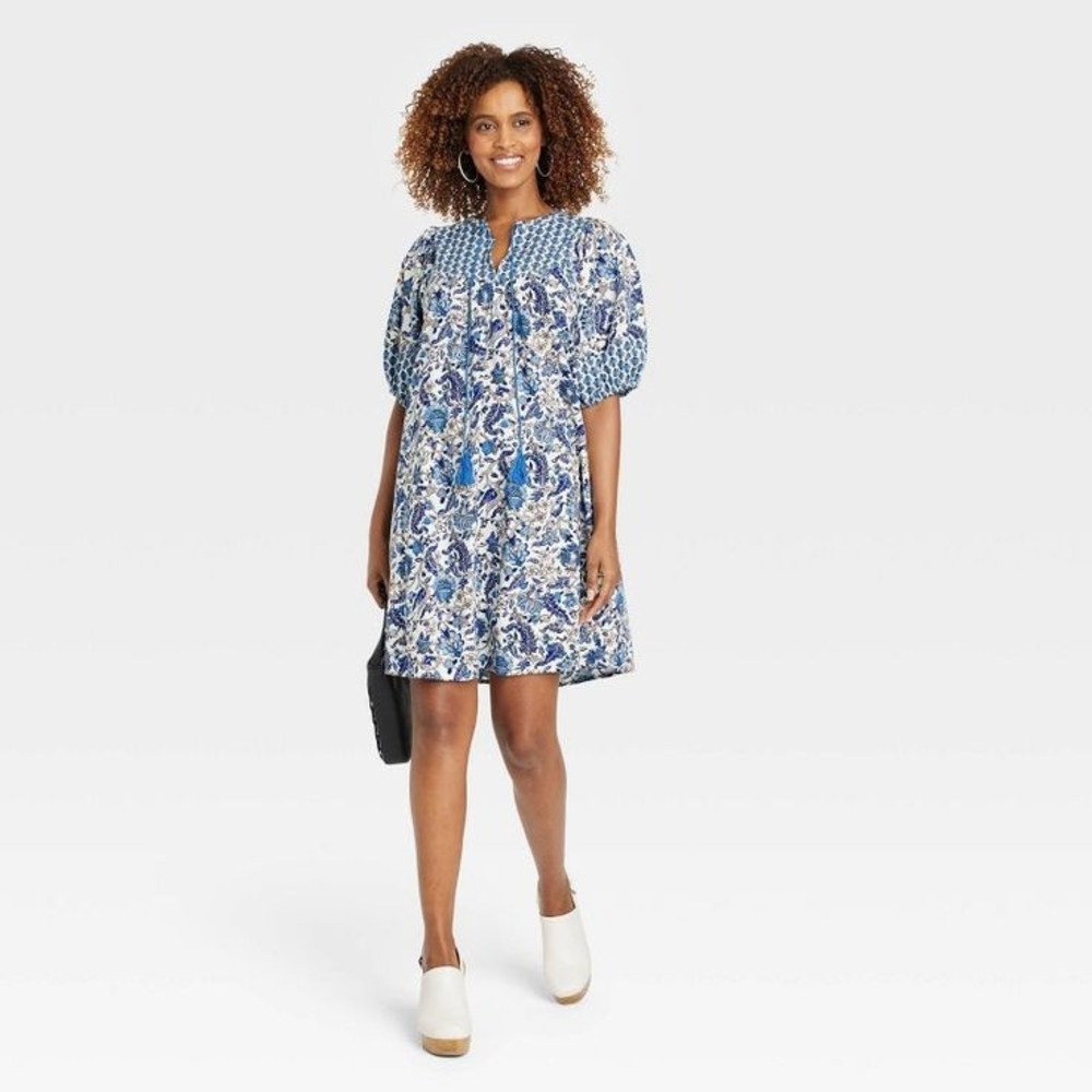 Blue Floral Women's Dress